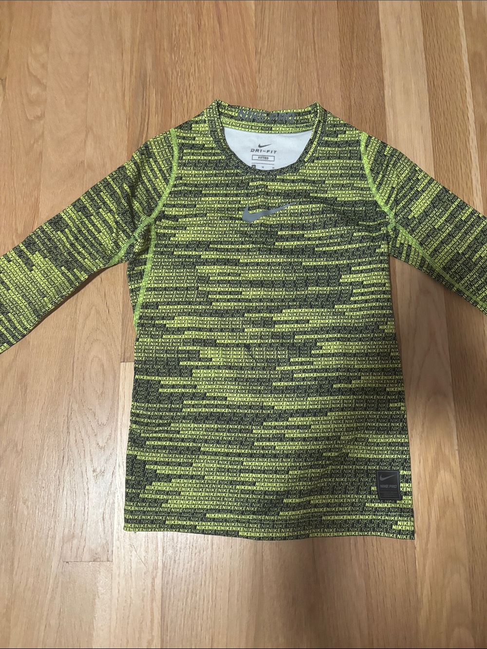 Nike Long Sleeve Dri-FIT Top - Neon Yellow/Black Heather